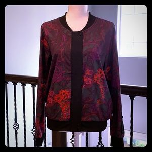 Fabletics floral wind type zip up jacket - medium